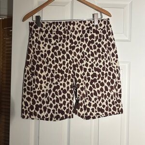 J Crew animal print side zipper pencil shorts